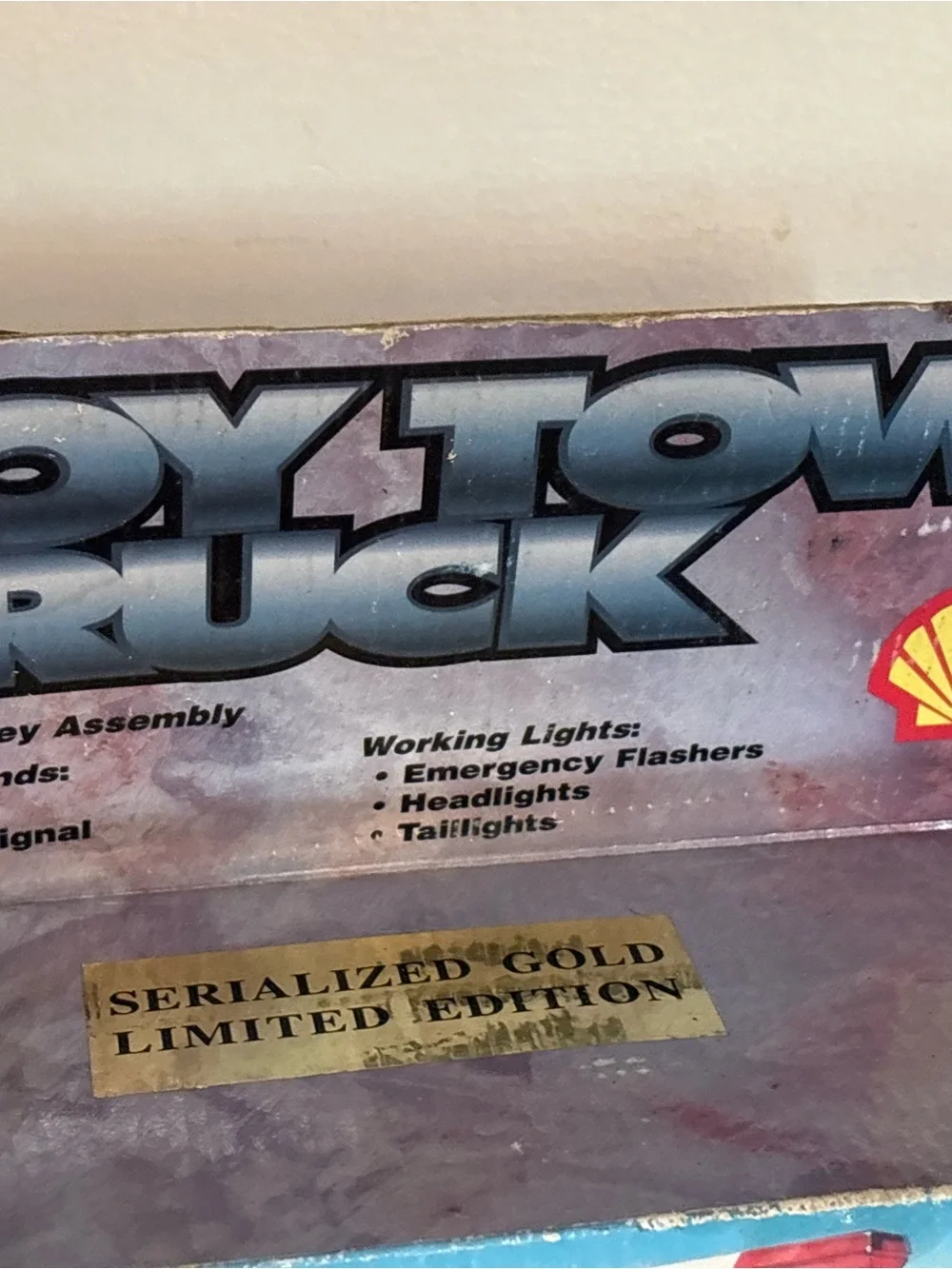 Shell Toy Tow Truck Vehicle W/ Lights & Sounds 1997 Hermann Marketing